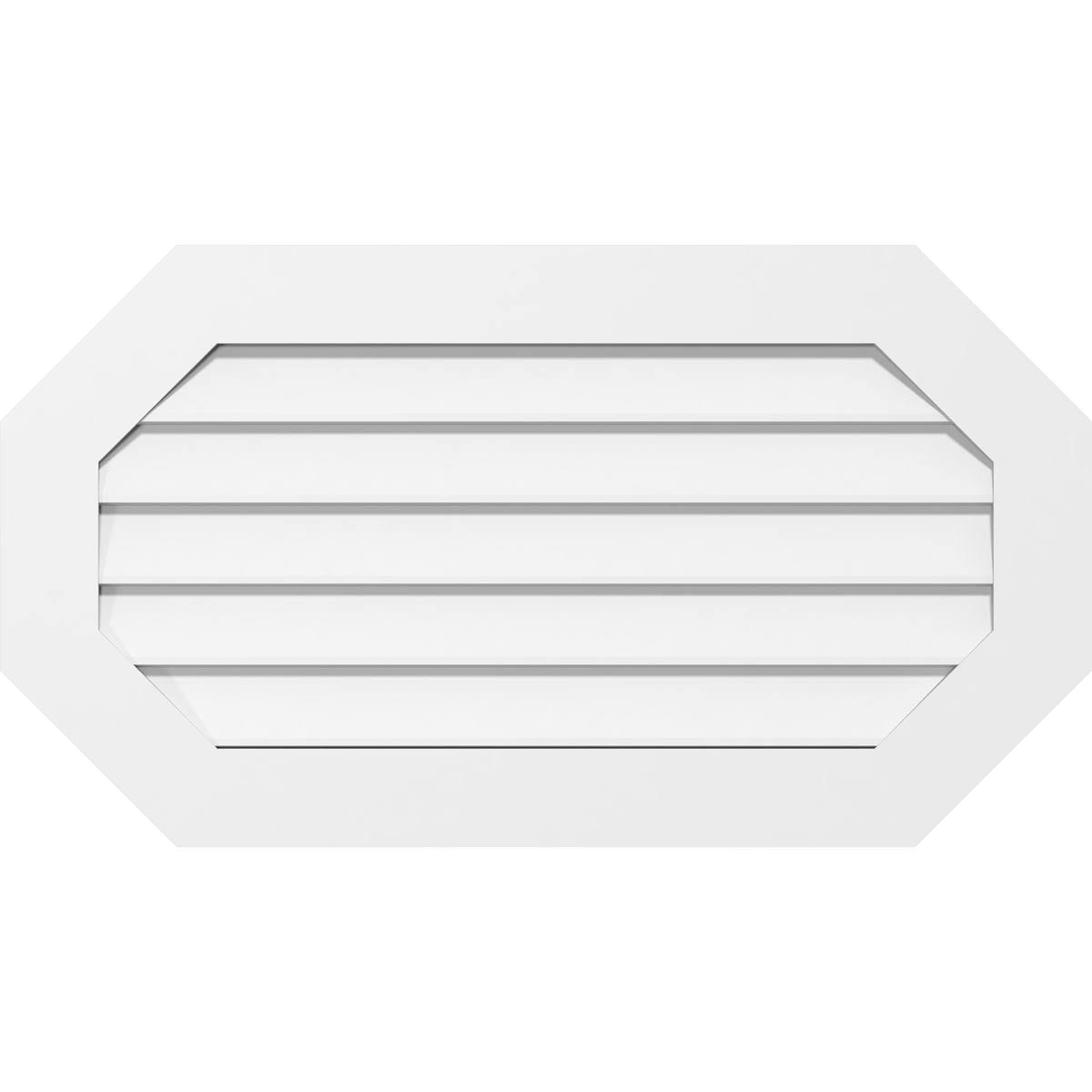 PVC Horizontal Elongated Octagon Gable Vent S5821
