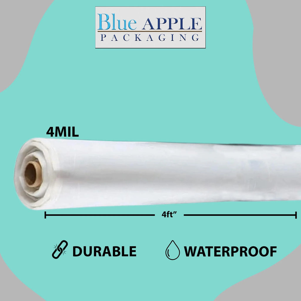 4Mil Clear LDPE Plastic Sheeting Tarp (4ft x 100ft) A450