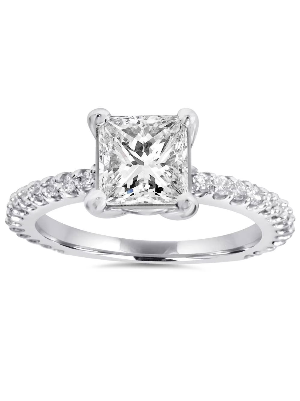 14K White Gold Diamond Engagement Ring Z86666