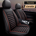 Red Line Black Faux Full Set Car Seat Covers D75404