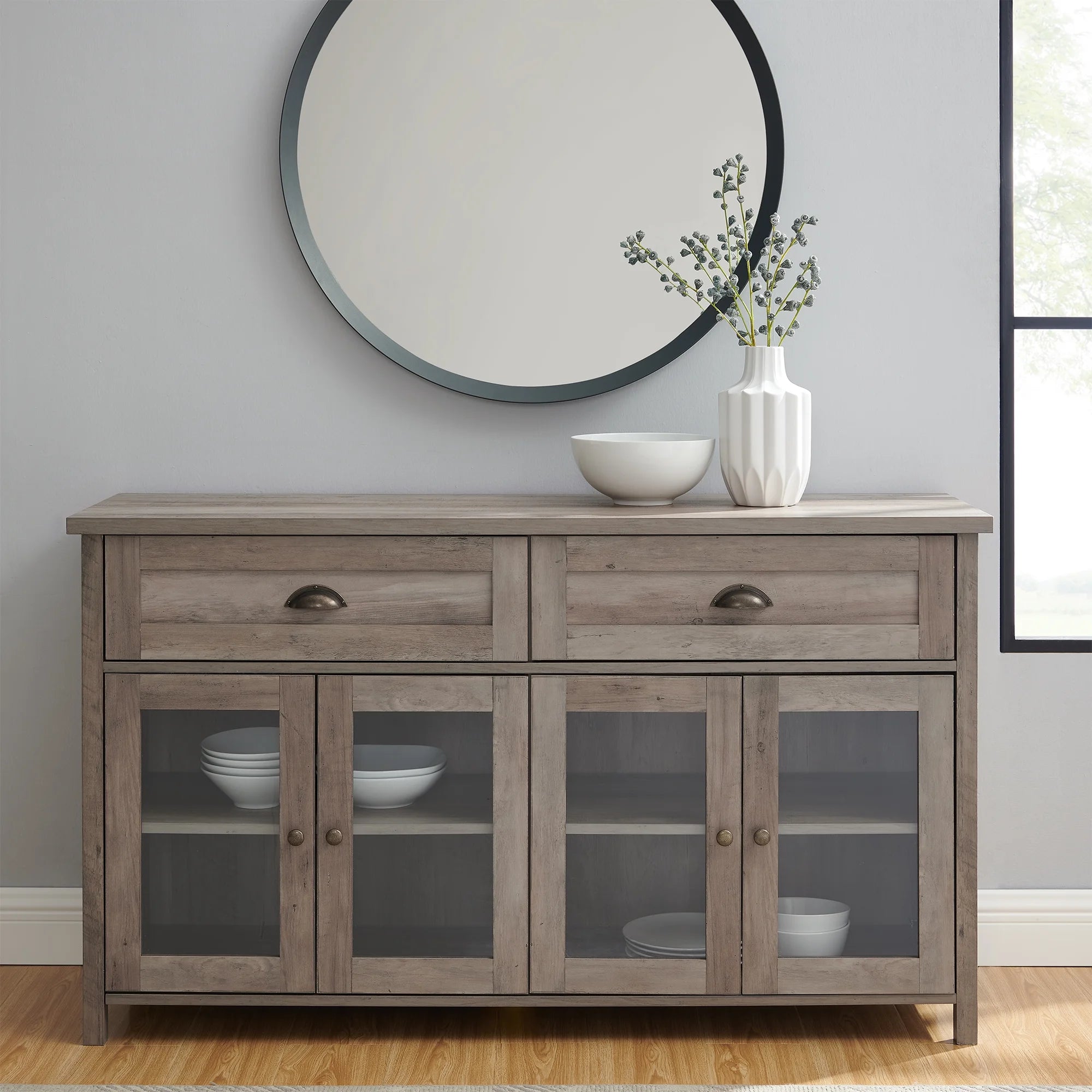 Grey Wash 4 Door TV Stand Q86337