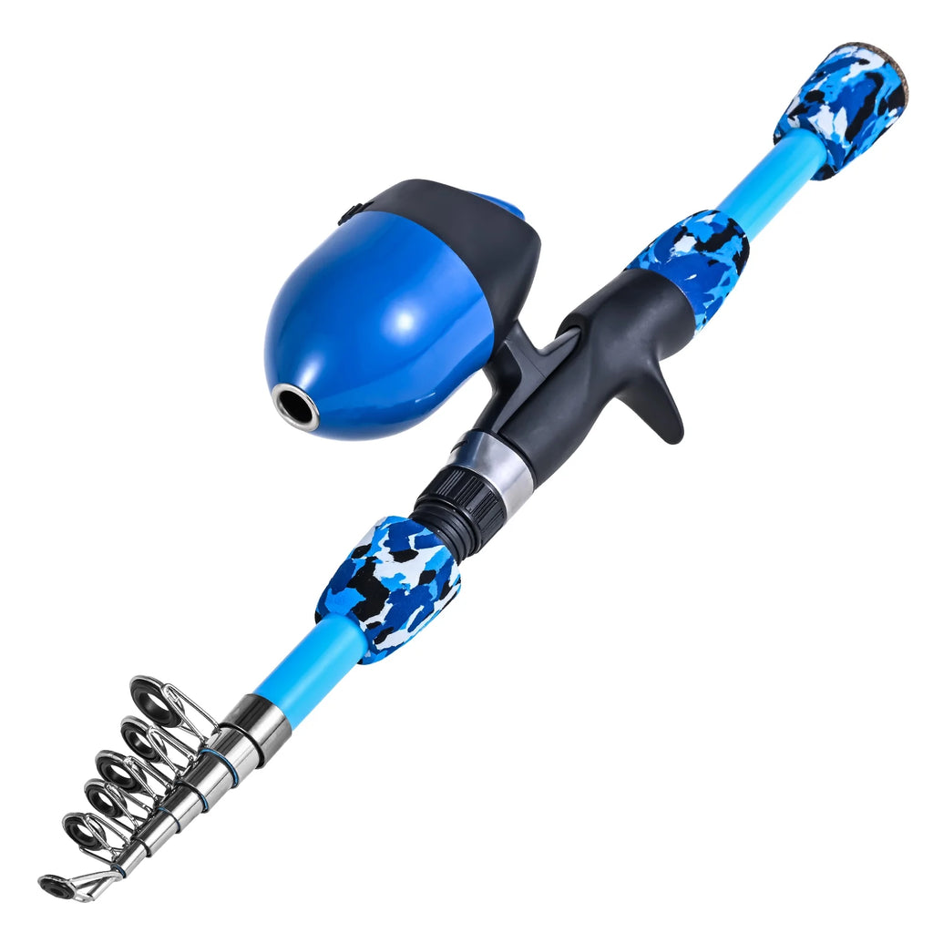 Kids Fishing Rod and Reel Combo with Collapsible Stool and Tackle Box D808
