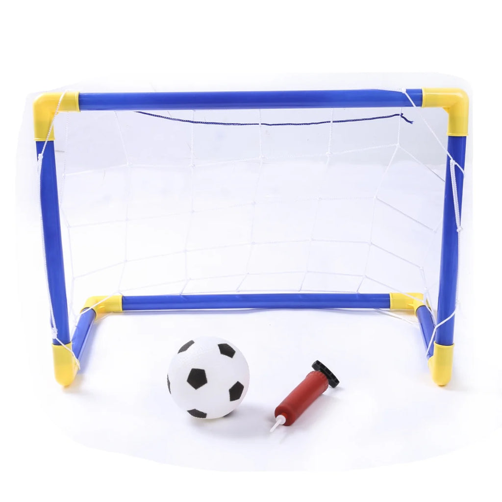 Folding Mini Soccer Goal Post Net Set with Pump T68673