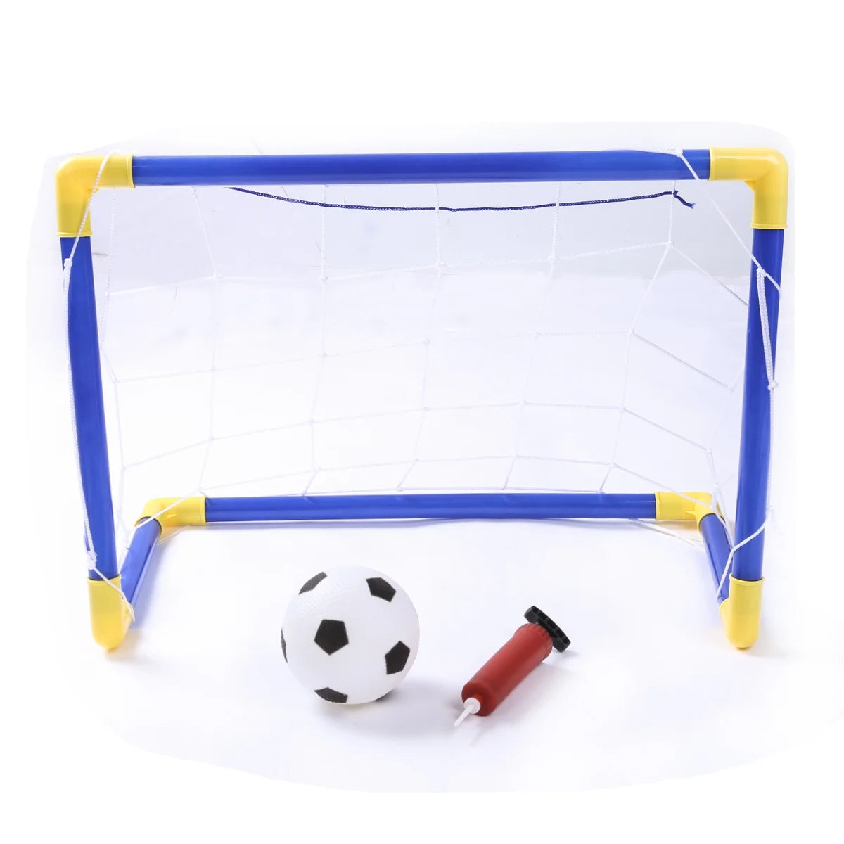 Folding Mini Soccer Goal Post Net Set with Pump T68673