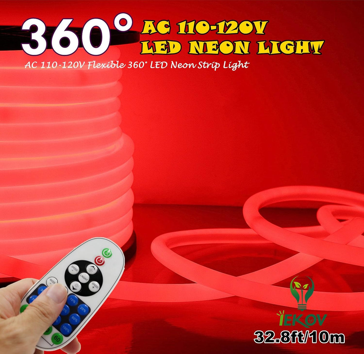 32.8ft Dimmable Waterproof Flexible LED Neon Rope Light G55844