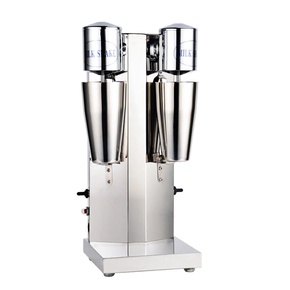 Double Heads Commercial Electric Milkshake Maker Smoothie Blender Stainless Steel 110V 18000RPM R451045