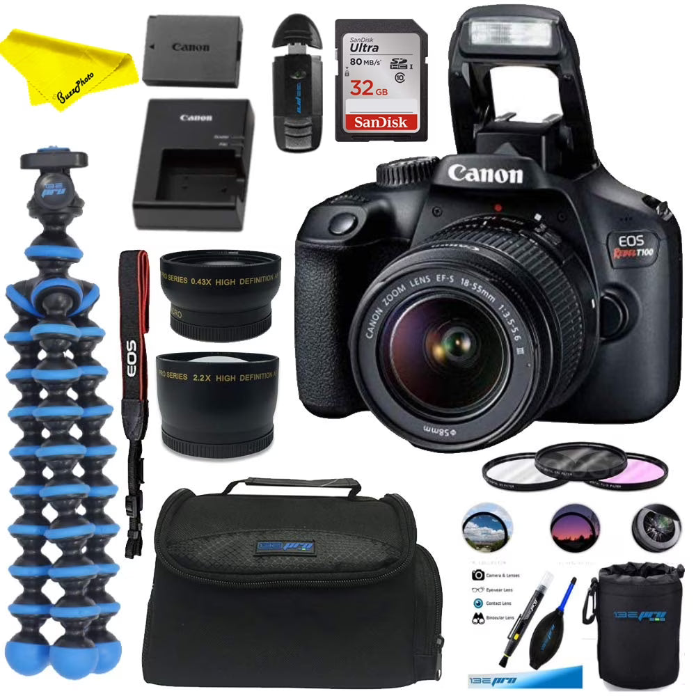 Canon EOS Rebel T100 Digital SLR Camera with 18-55mm Lens Kit H770