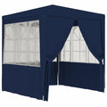 Blue Party Tent with Side Walls 6.6'x6.6' Q583043