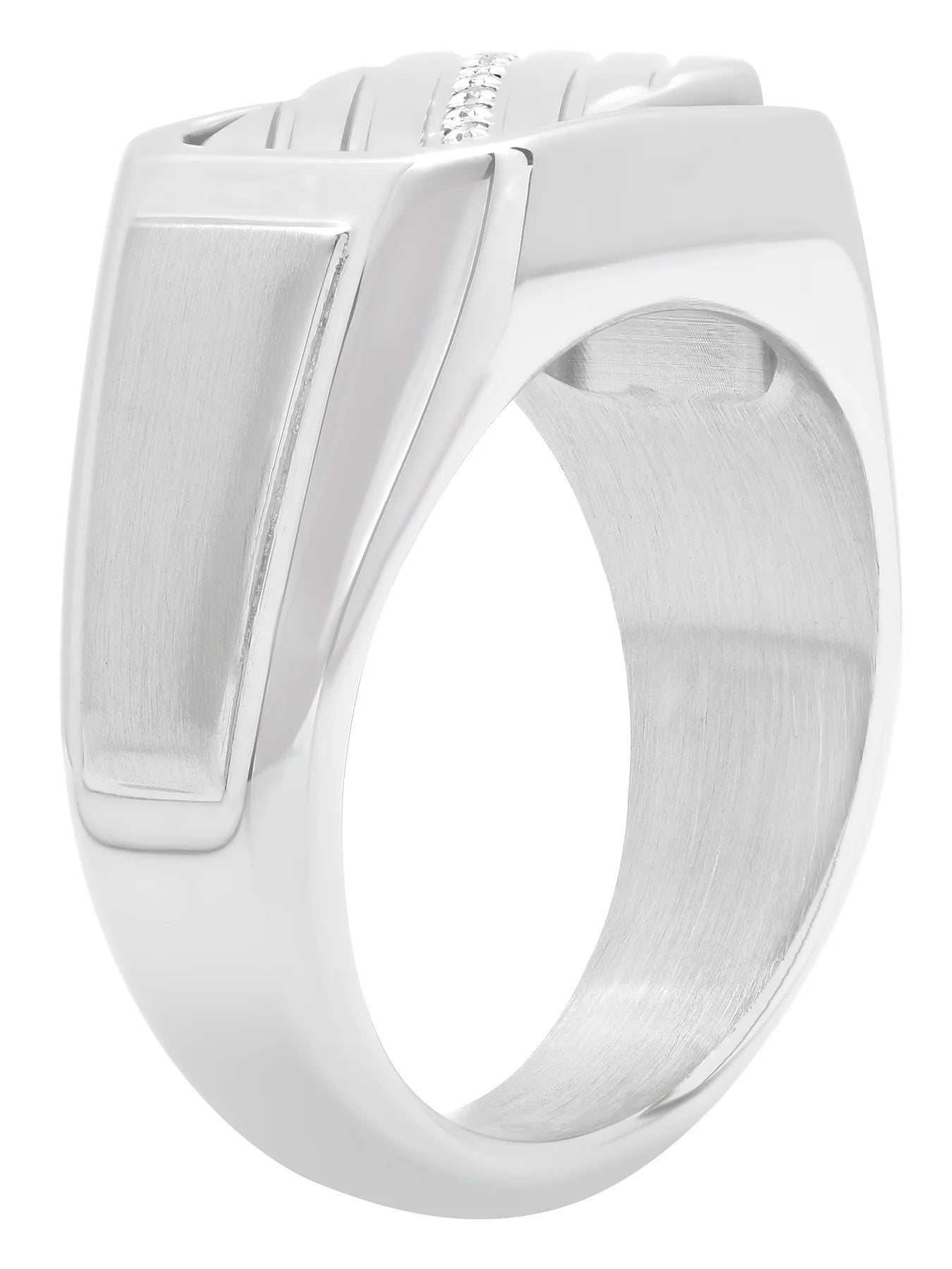 Mens Stainless Steel Black Reversible Fashion Ring B96096