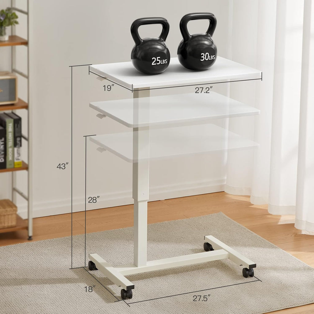 Mobile Standing Desk 27 inch with Gas Spring D3619