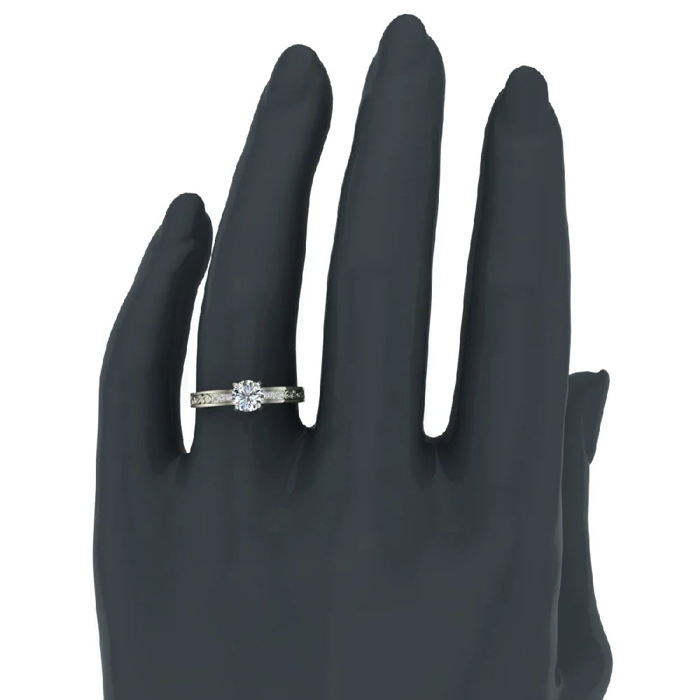 18K White Gold Solitaire Wedding Ring K28614