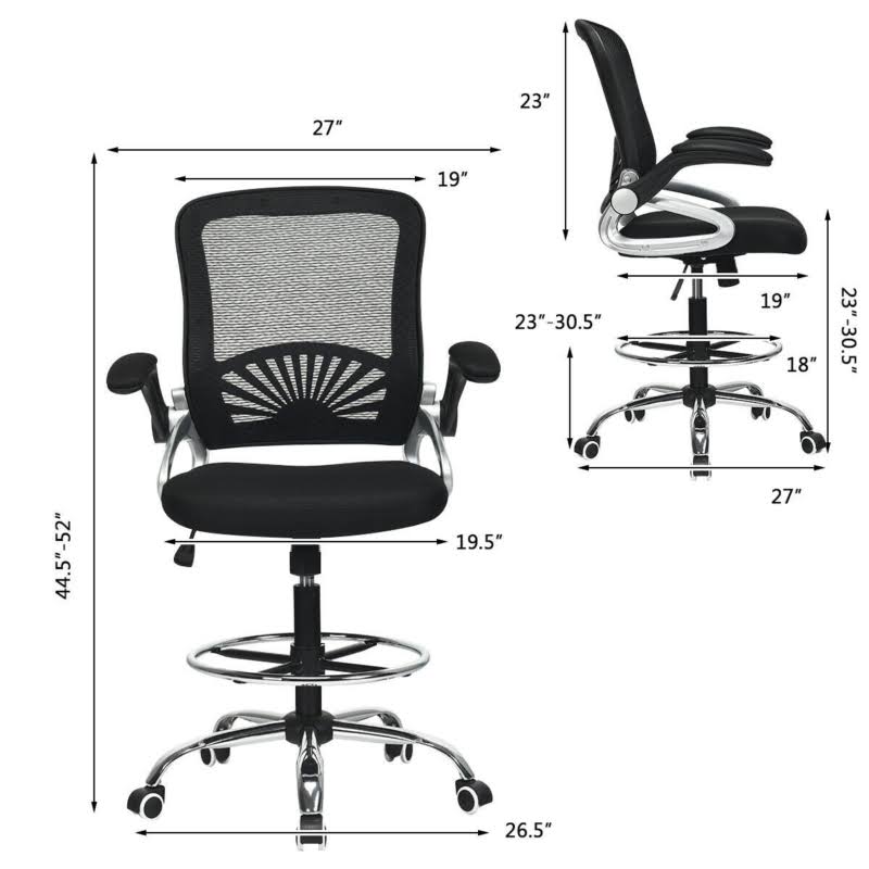 Adjustable Height Mesh Drafting Chair P890106
