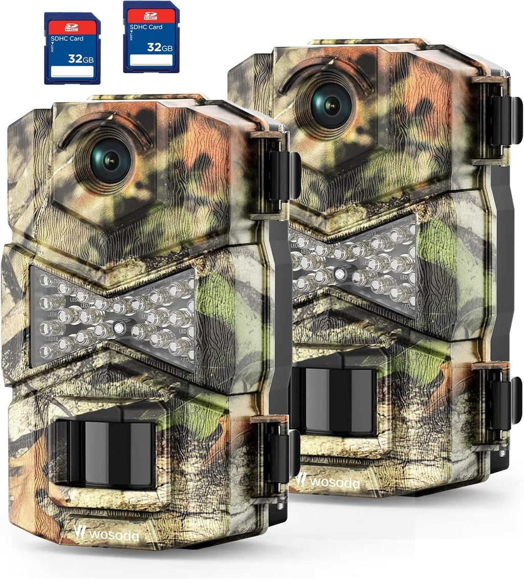 2 Pack 16MP 1080P Waterproof Trail Game Camera with Night Vision C53552