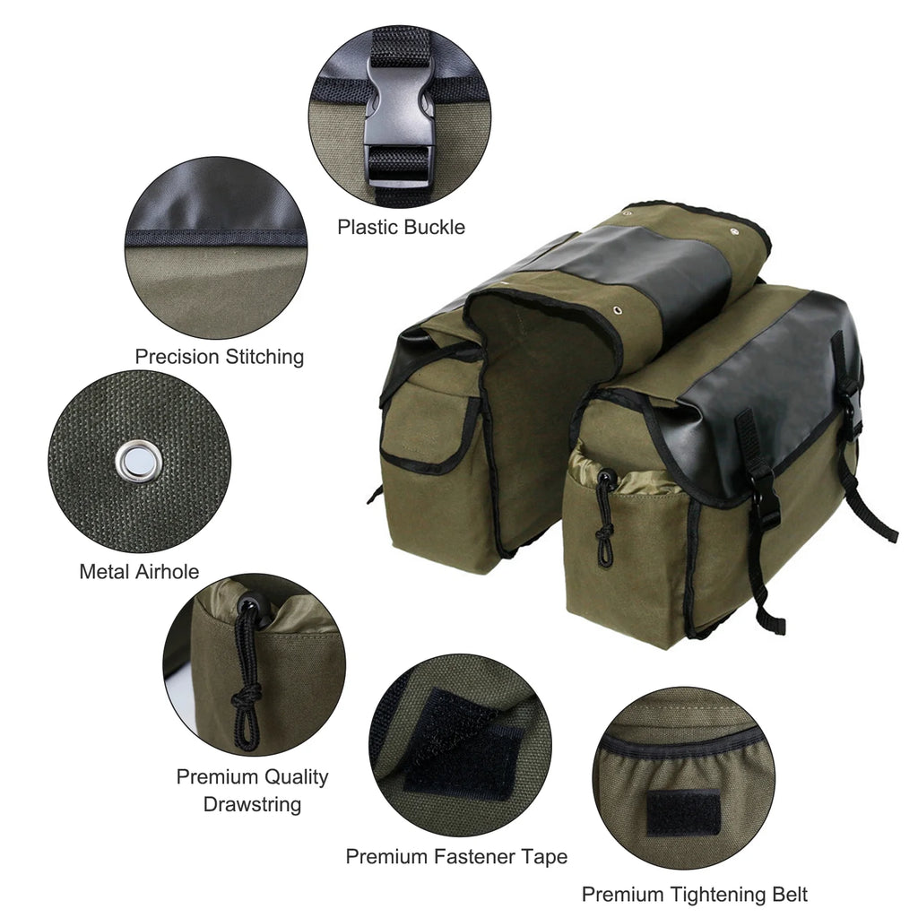 Canvas Waterproof Motorbike Saddle Bag A967859