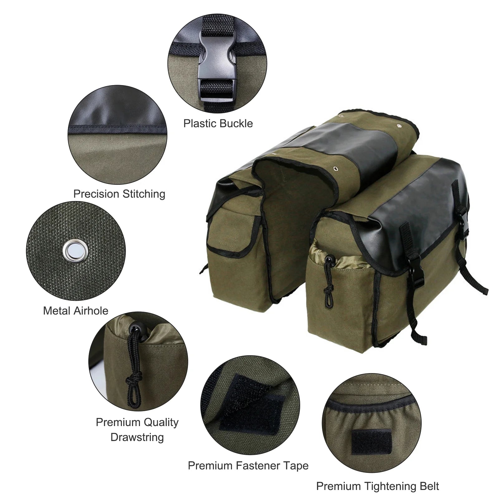 Canvas Waterproof Motorbike Saddle Bag A967859
