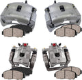Front + Rear Ceramic Brake Pads Kit with Calipers D539176