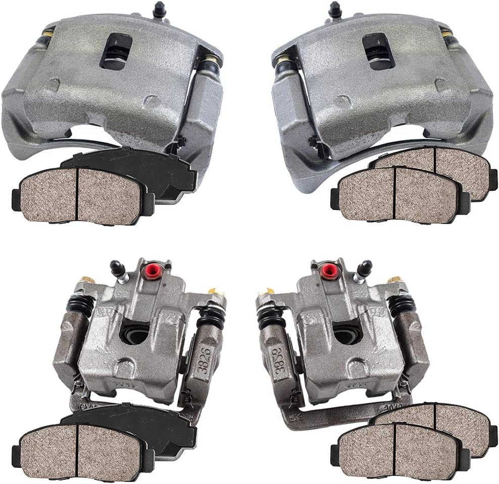 Front + Rear Ceramic Brake Pads Kit with Calipers D539176