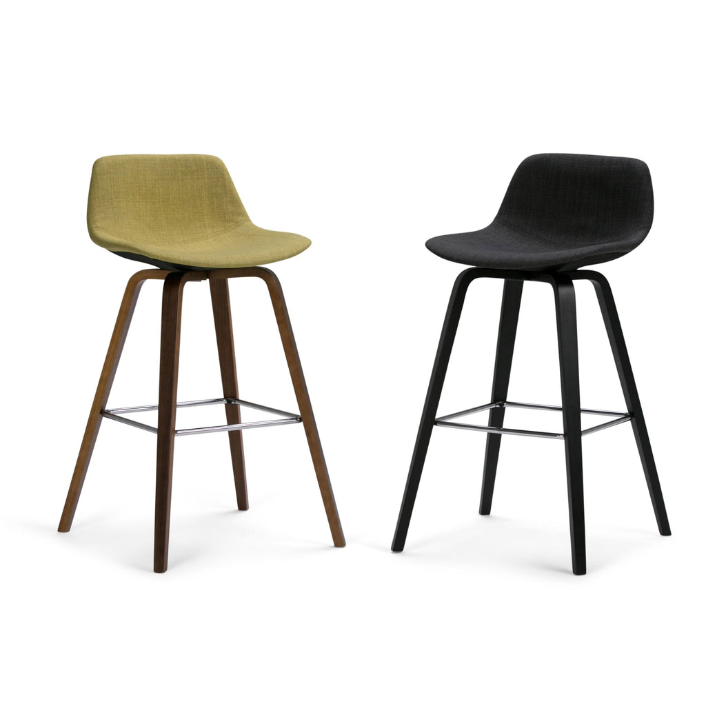 Set of 2 Dark Brown Bentwood Counter Height Barstools E7857