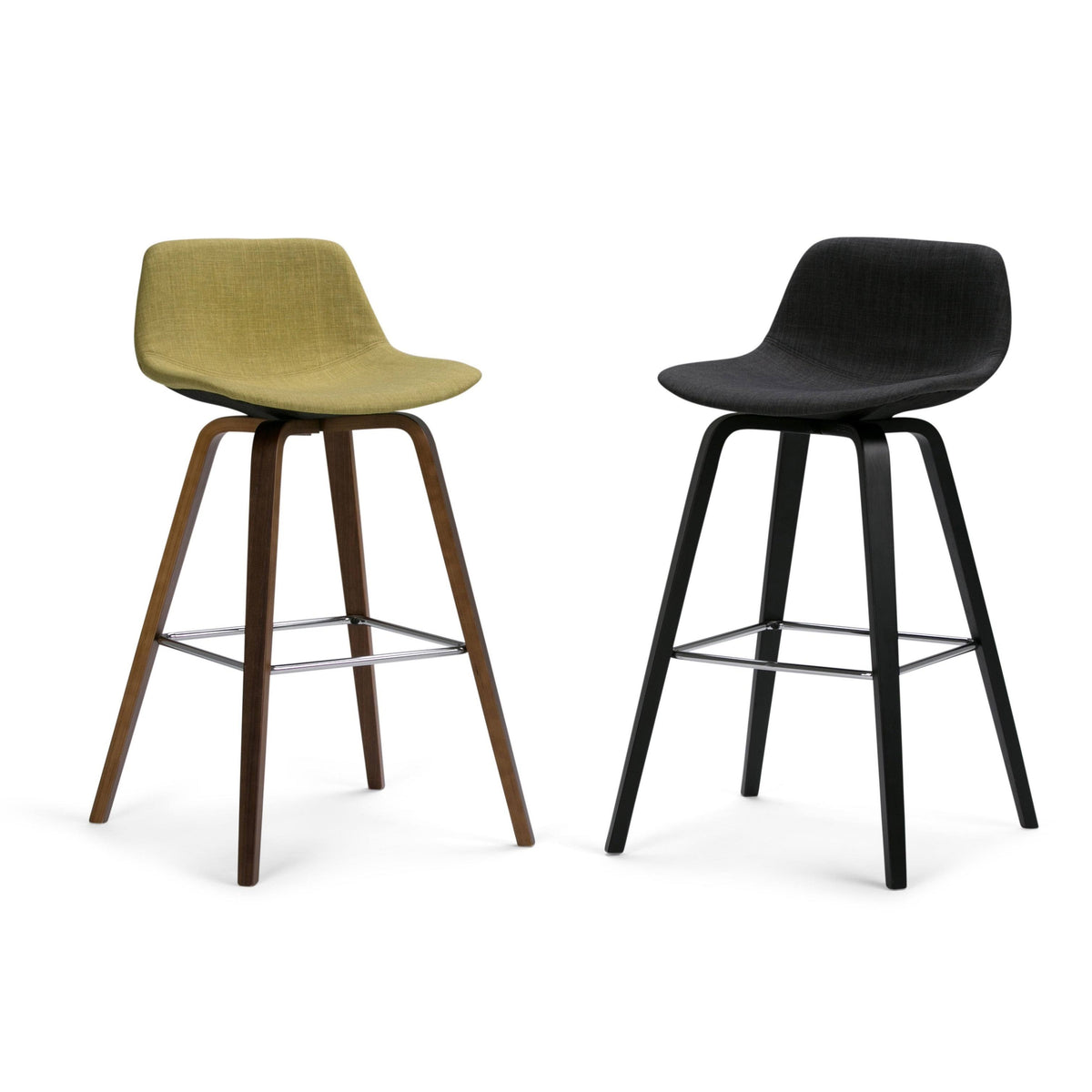 Set of 2 Dark Brown Bentwood Counter Height Barstools E7857