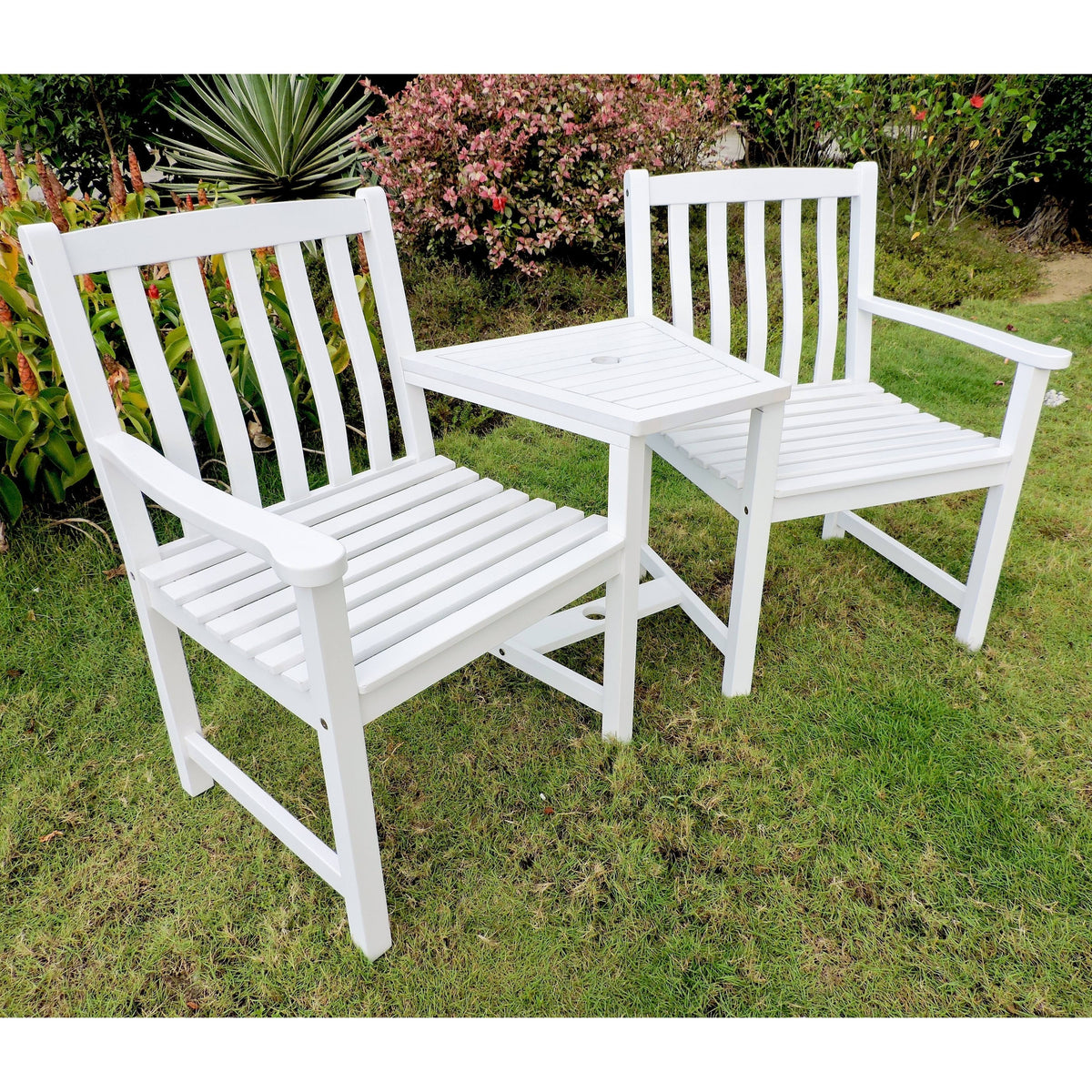 Antique White Double Patio Conversation Chair F5273