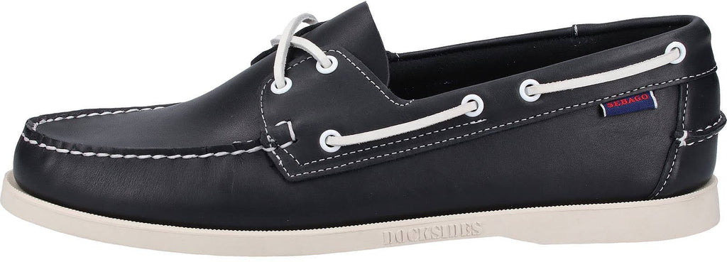 Blue Navy Leather Boat Shoes A297