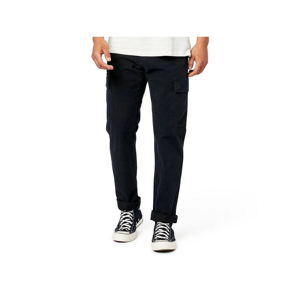 Black Straight Fit Cargo Pants B5524