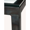 Clear Tempered Glass Bar Table with Ocean Blue Base X39183
