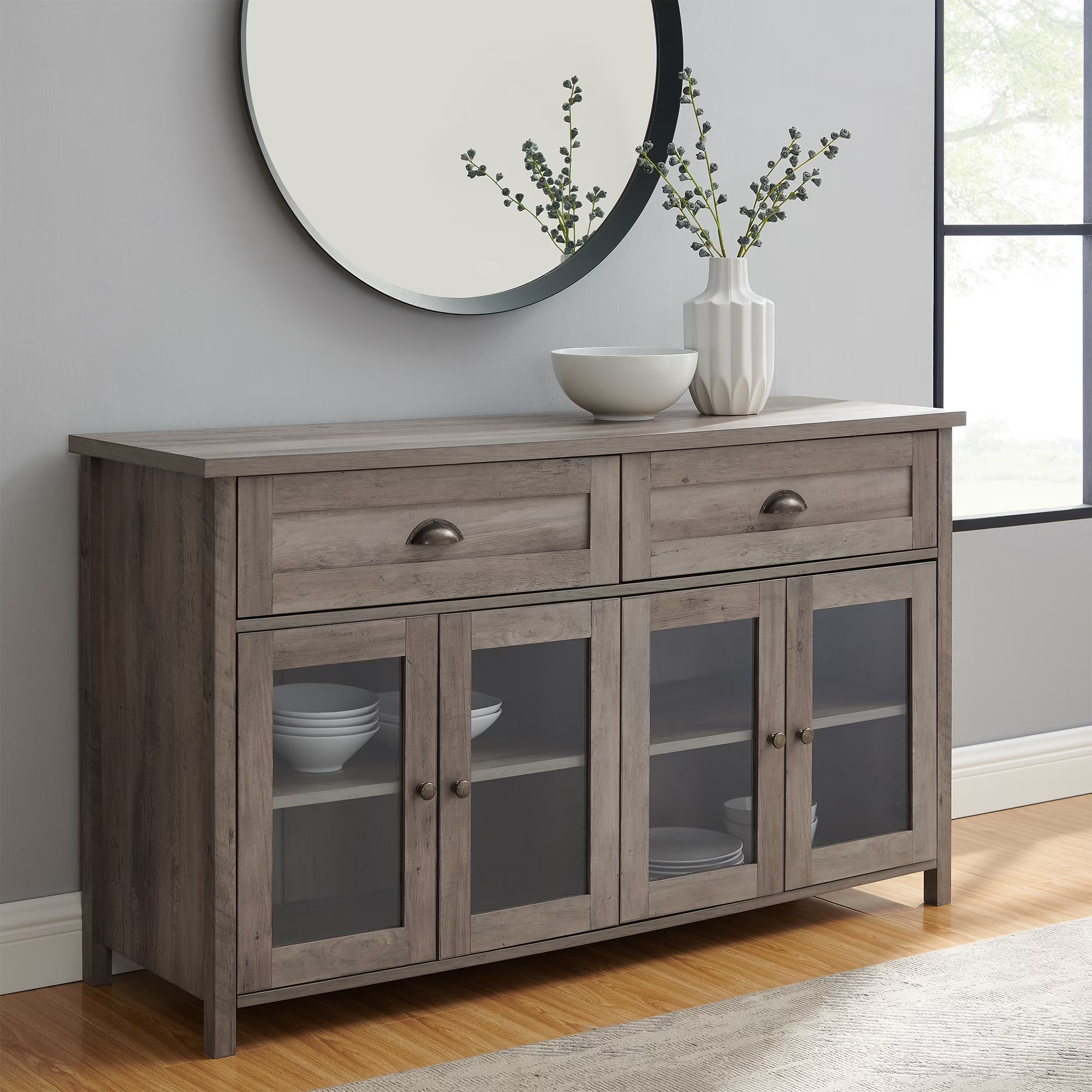 Grey Wash 4 Door TV Stand Q86337