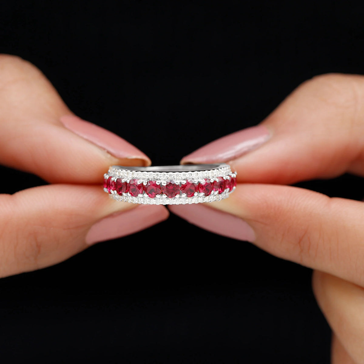 14K White Gold Anniversary Ring with Diamond Accent X23540