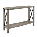 Gray Wash Laminate Wood and Metal Console Sofa Table K17818