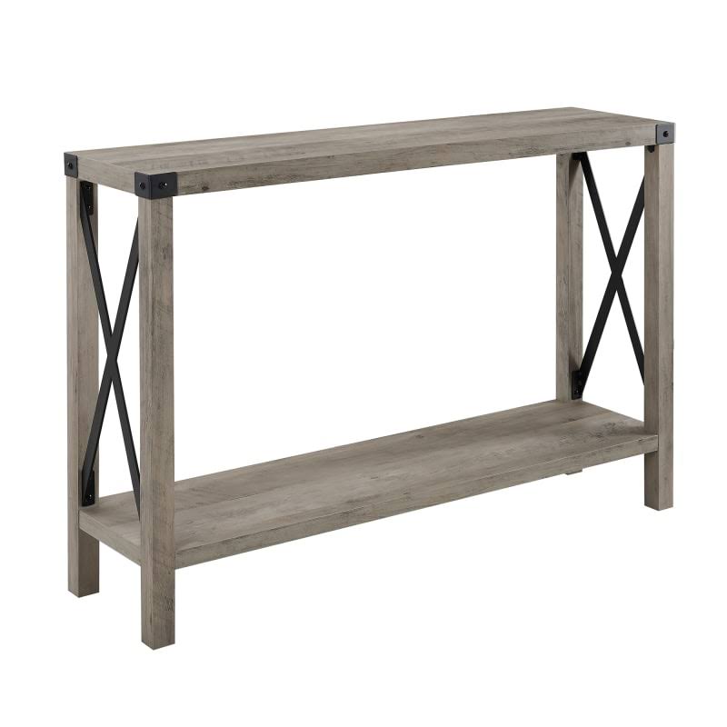 Gray Wash Laminate Wood and Metal Console Sofa Table K17818