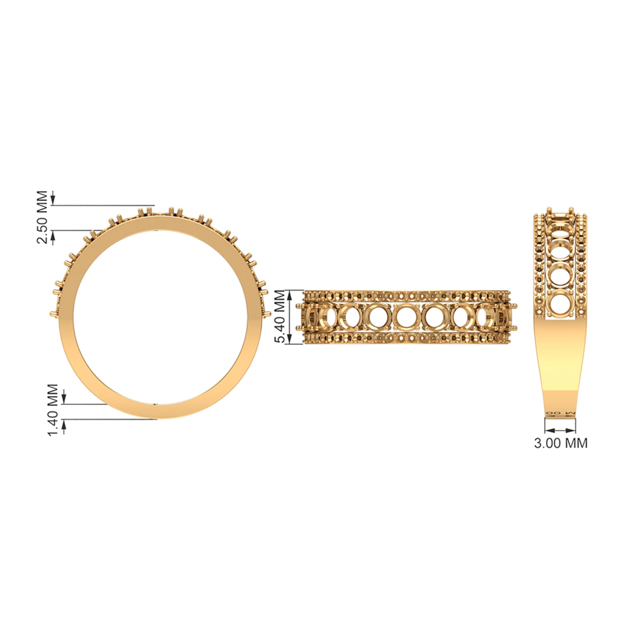 14K White Gold Anniversary Ring with Diamond Accent X23540