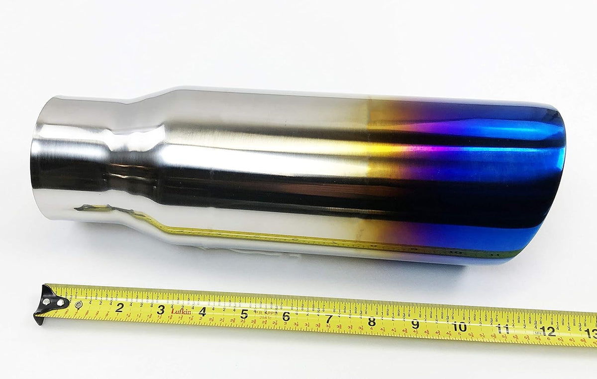 Exhaust Tip 4.00" OD 3.00" ID 12.00" Long Double Wall Stainless Blue Flame Pack of 2 X392675