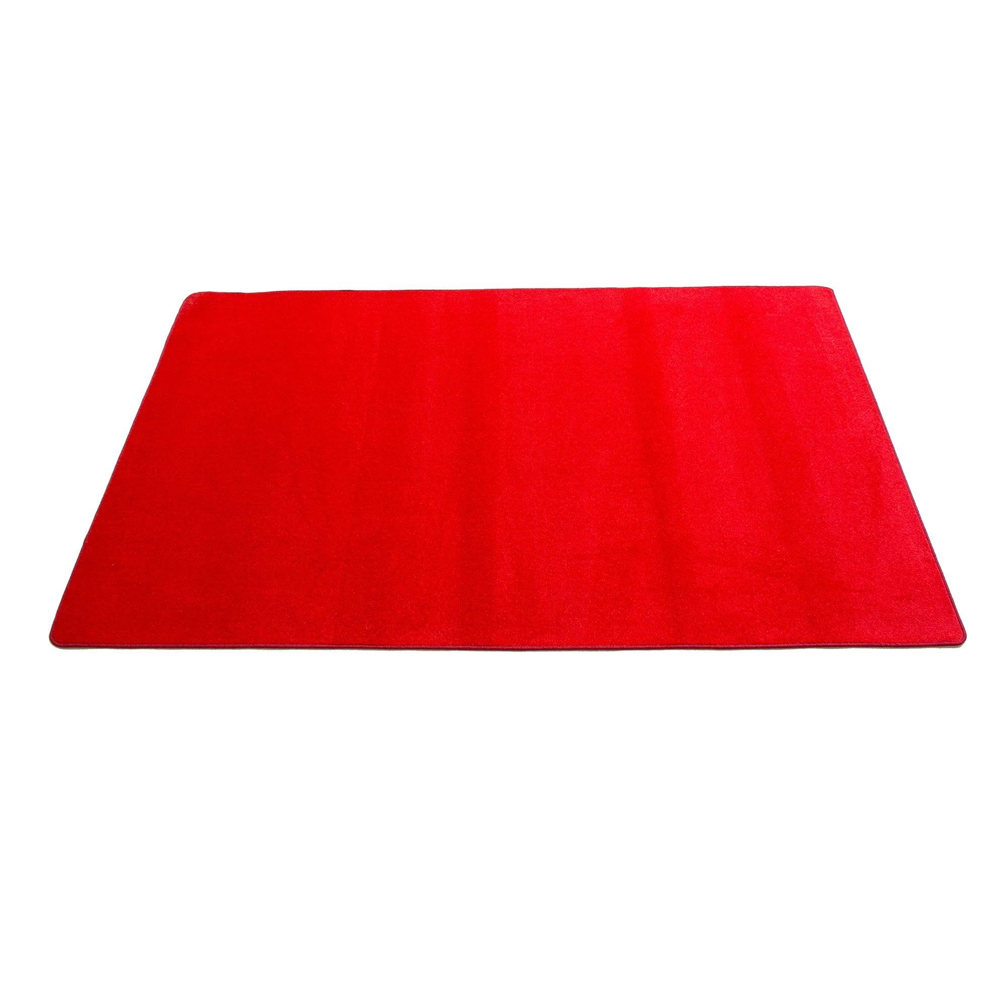 Solid Red Rectangle Carpet E872