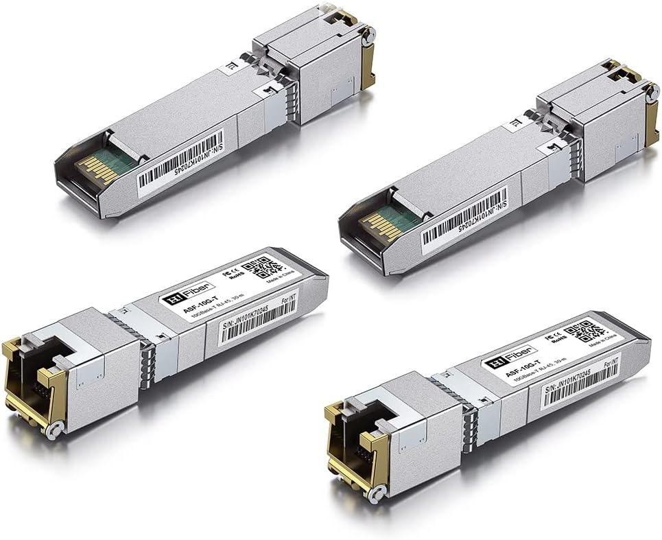 10Gb SFP+ RJ45 Transceiver, 10Gbase-T Copper Module, Cat6a/Cat7, 30m, Pack of 2 T3520