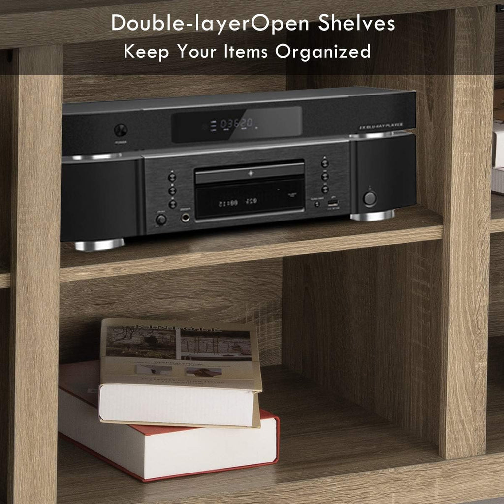 Farmhouse Barn Wood TV Stand with Doors and Shelves A600835