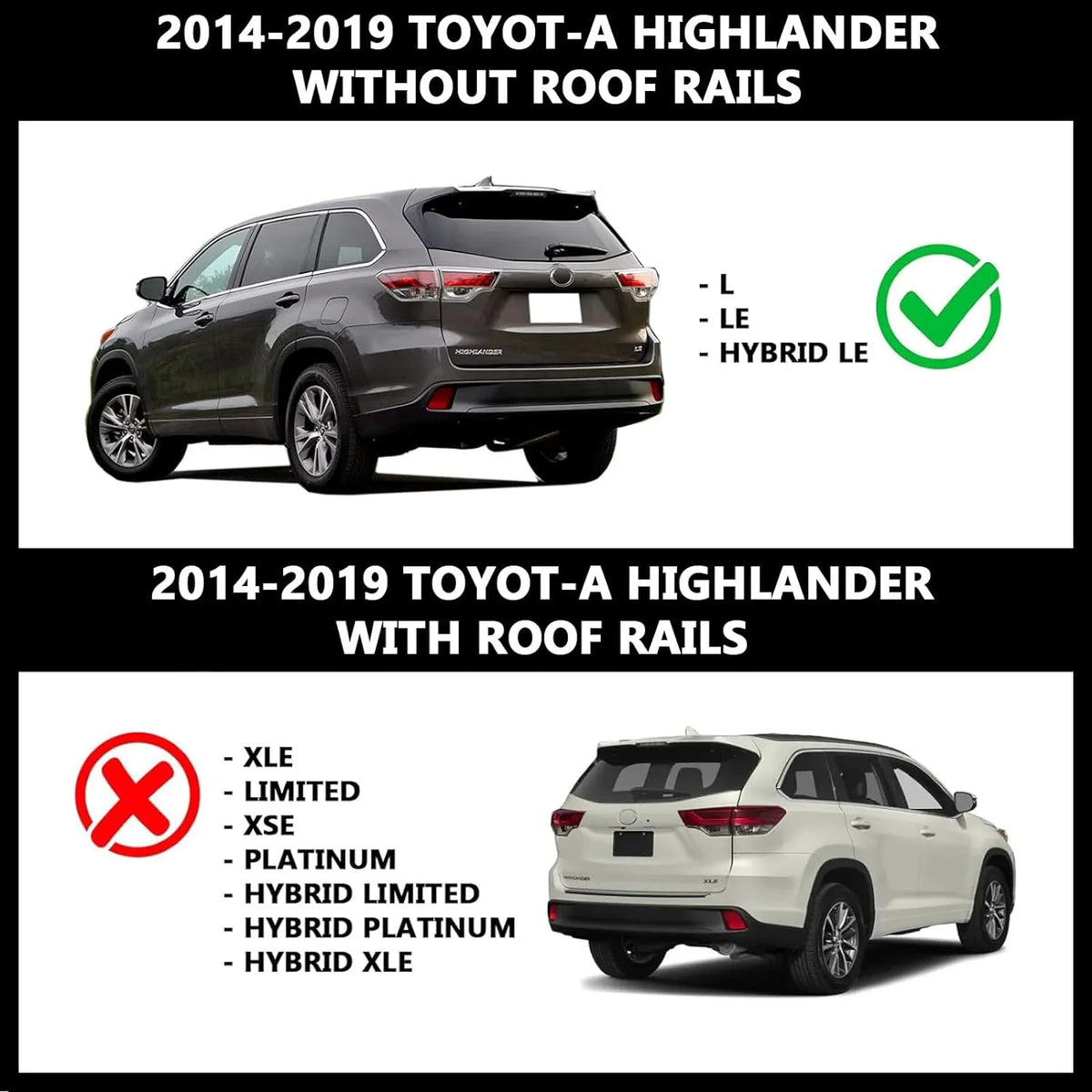 Black Aluminum Roof Rack Crossbars A387