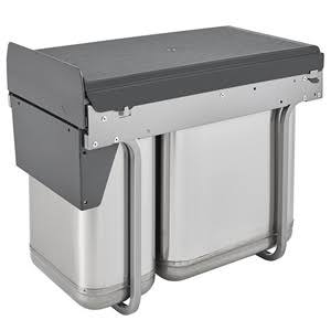 Stainless Steel Top Mount Double Bin Trash Can B949