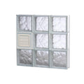 Frameless Wave Pattern Glass Block Window with Dryer Vent E80412