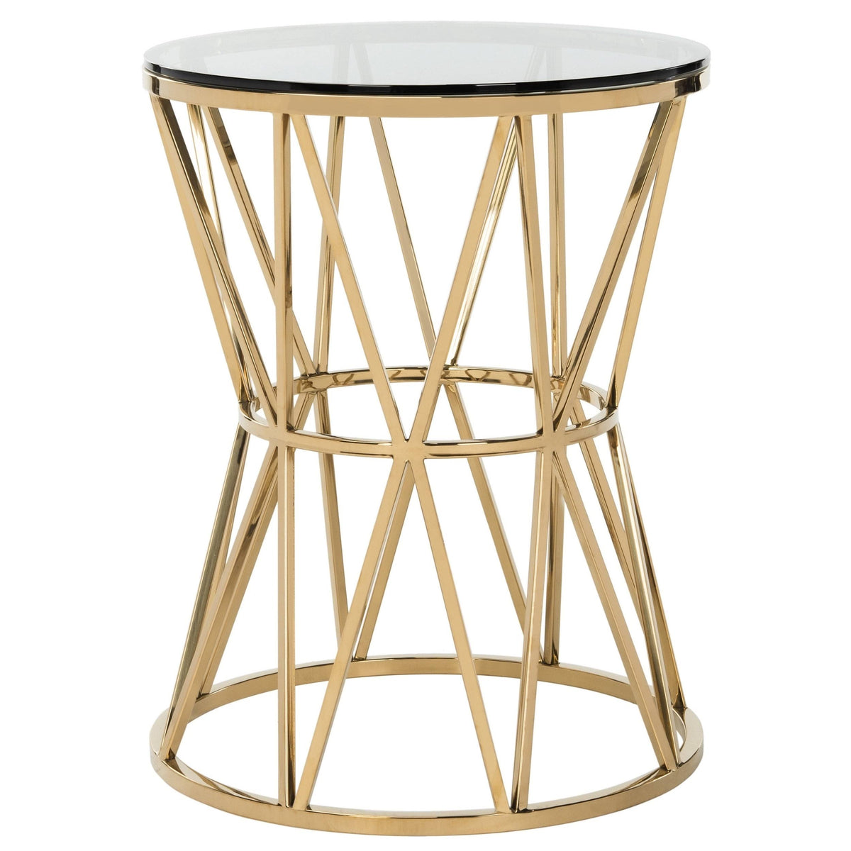Gold Glass Top End Table G61405