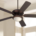 Brushed Nickel Silver Ceiling Fan with Light LED Dimmable Opal Glass T995978