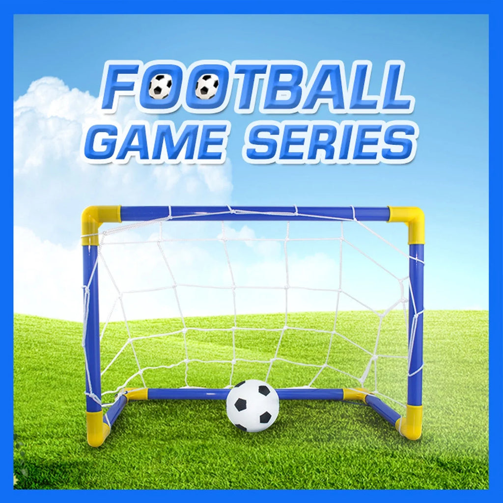Folding Mini Soccer Goal Post Net Set with Pump T68673