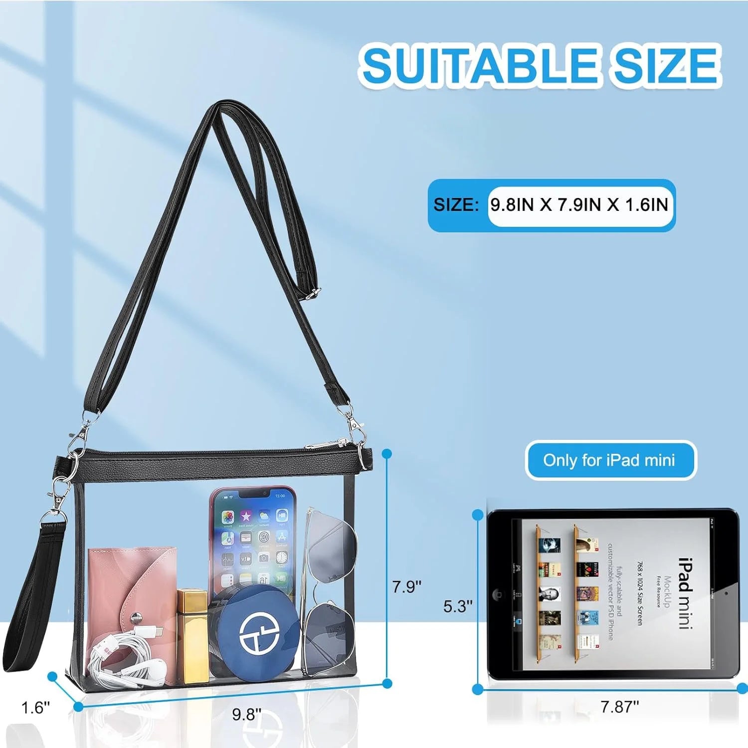 Clear PVC Crossbody Bag Y52484