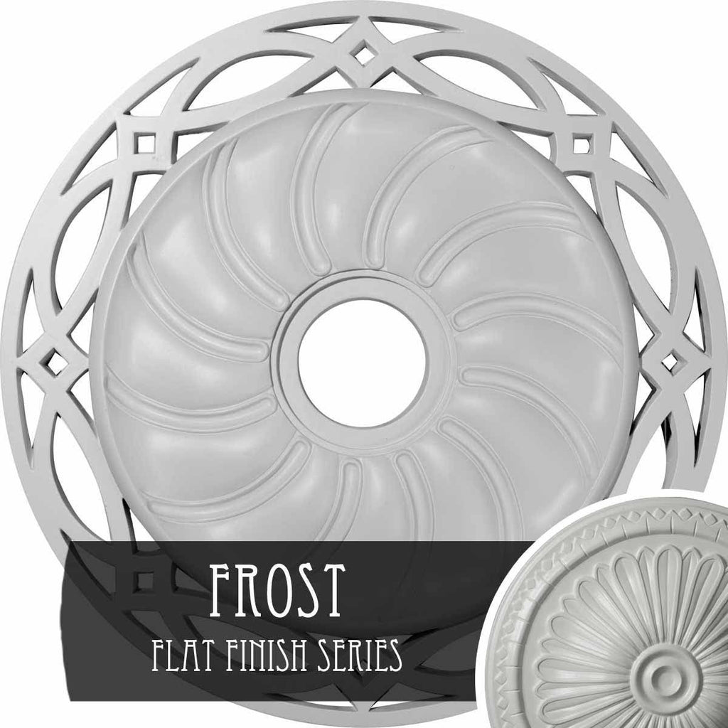 26 5/8x22OD x 4 1/2x22ID x 1 3/8x22P Hand-Painted Frost Ceiling Medallion N72884