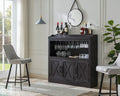 Charcoal Bar Cabinet with Wooden Doors P28646