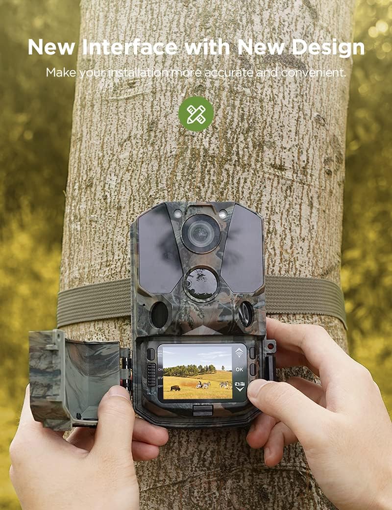 WiFi Bluetooth 30MP 1296P Hunting Camera with IR Night Vision and IP66 Waterproof O38733