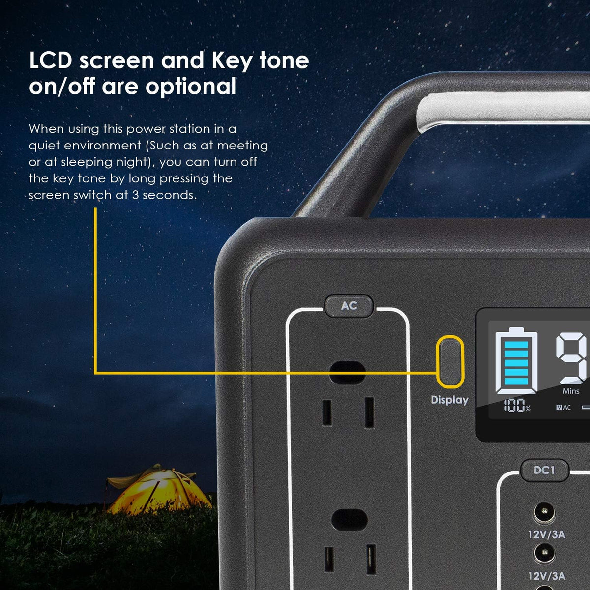 Portable Power Station 300W / 600W Peak Lithium Battery 280Wh 110V AC Pure Sine Wave W4010