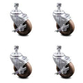 4x22 Wheel Swivel Caster with Top Lock Brake O203