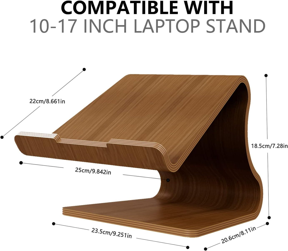 Wooden Laptop Stand, Walnut, Pack of 2 Y569