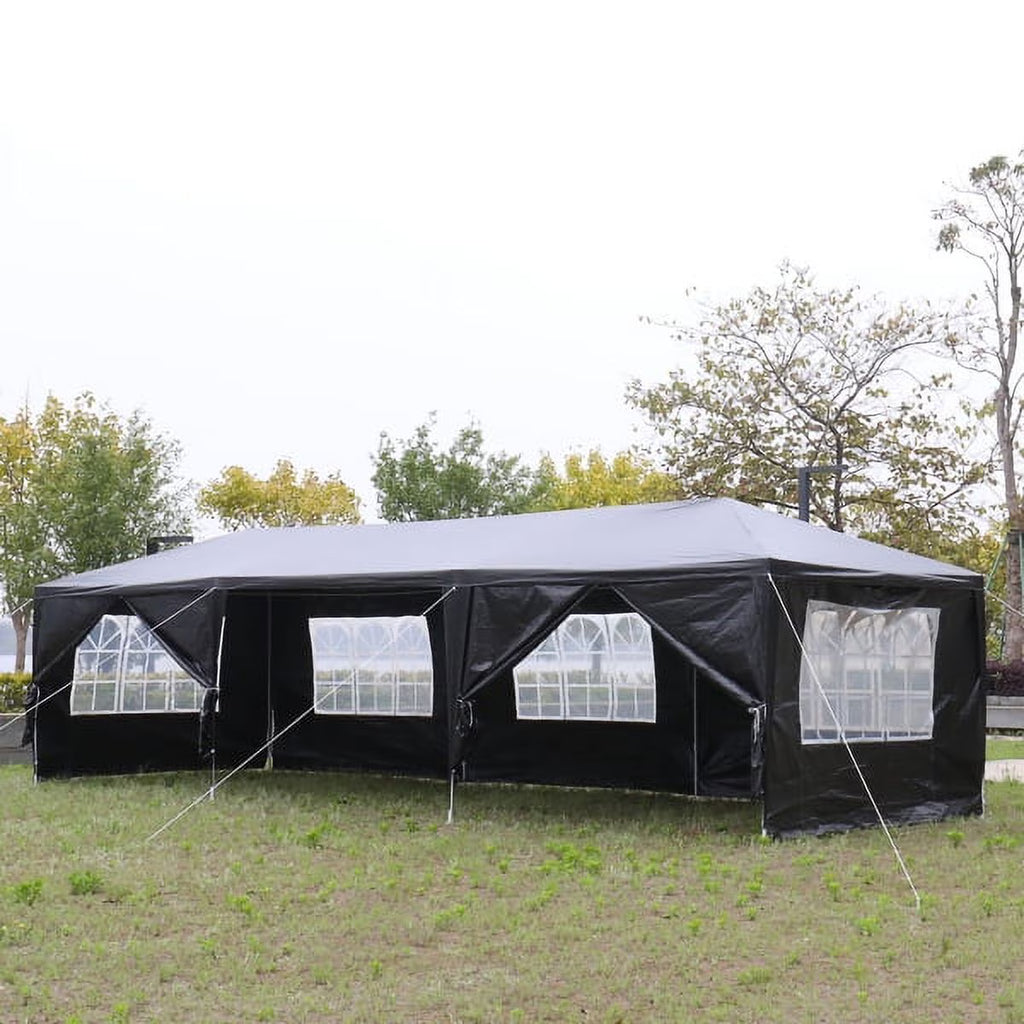 Black 10'x30' Outdoor Party Tent with 8 Removable Sidewalls Y1924